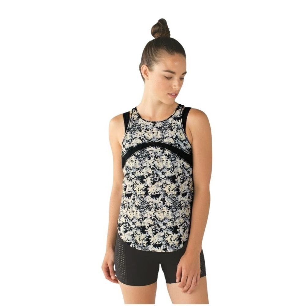 NWT Lululemon Water: Sun Runner Tank
Crosscourt Petal Black Clarity Yellow / BLK